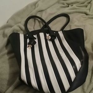 Pinstriped purse