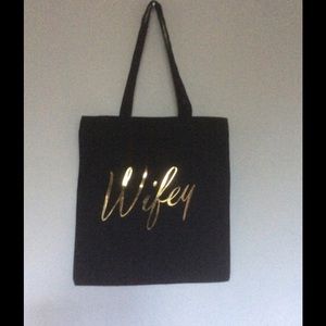 Wifey Gold foil Gift Wedding Shower Tote Bag