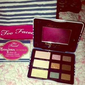 Too faced makeup pallet and matching makeup bag