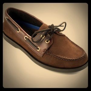 Brown Sperrys worn to church only.