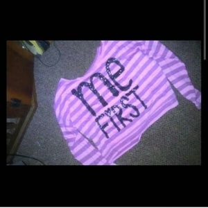 "ME FIRST" long sleeve top