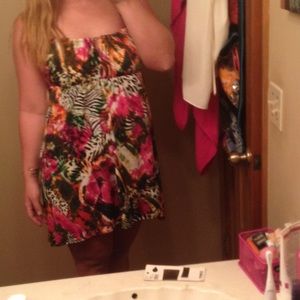 Flowy fun animal/colorful print dress