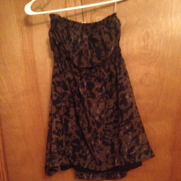 Strapless animal print dress
