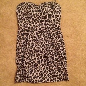 Strapless black/gray cheetah dress