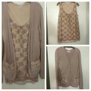 Bundle- CAbi Bow Cardigan and Intrigue tank.