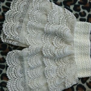 Beige crochet shorts