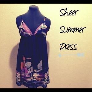 New with tag... Sheer navy blue floral dress