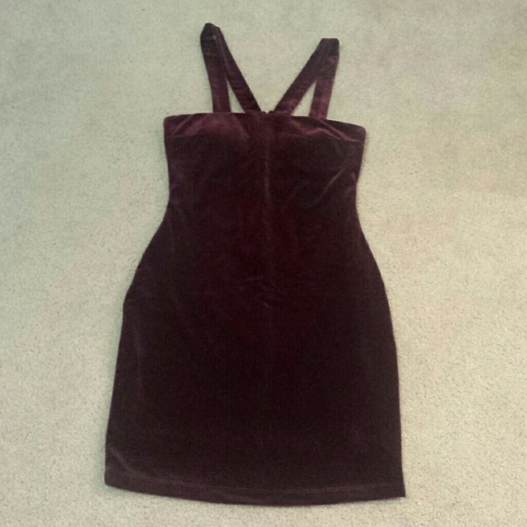 Nasty gal burgundy velvet dress