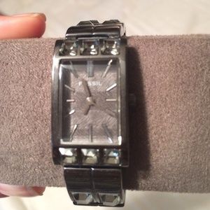 Beautiful gunmetal Fossil watch