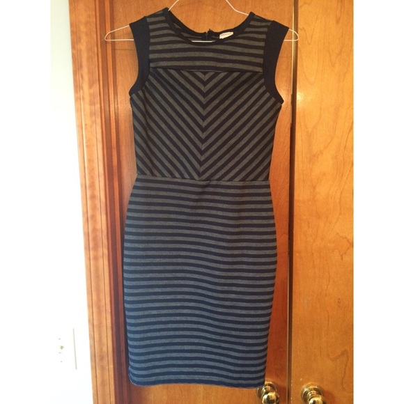 Navy and Gray Sheath Dress
