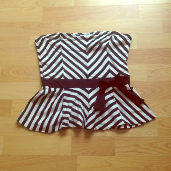 Strapless Peplum Top