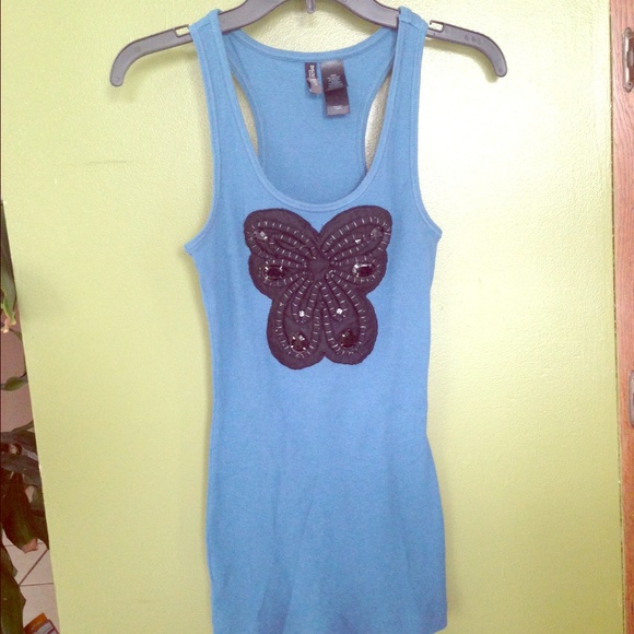 Blue tank with butterfly - Picture 1 of 2
