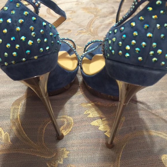 Massimo Dogana 100% authentic Italian blue heels - Picture 2 of 4