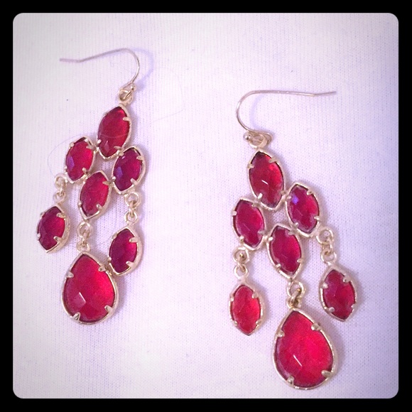 Kendra Scott red chandelier earrings