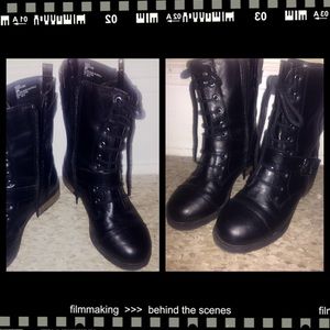 Black combat boots