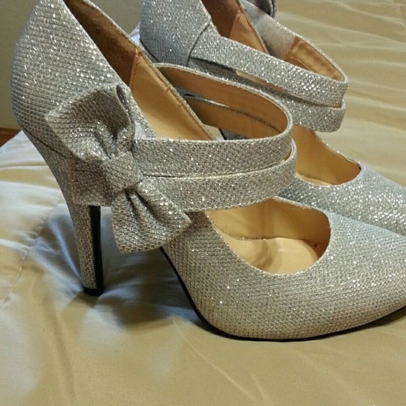 Silver glitz   heels