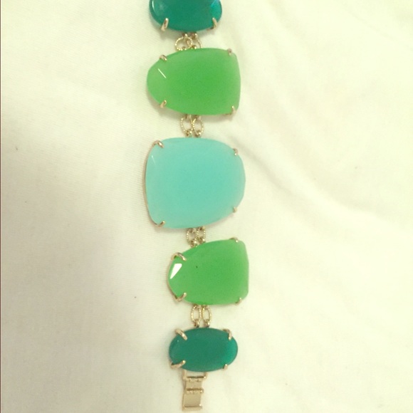 Kendra Scott "Petra" giant green stone bracelet