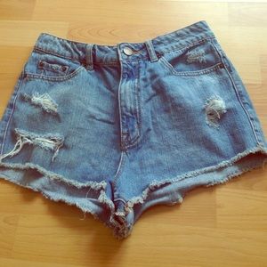 High Rise Denim Shorts