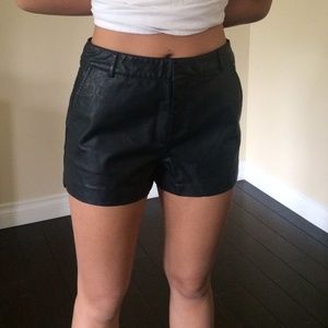 Faux leather shorts