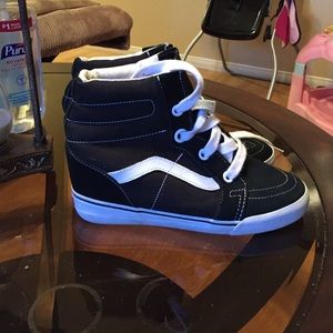 Black suede hi top wedge VANS