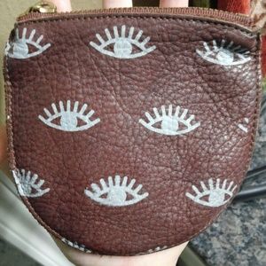 Soft milled leather zipper pouch from UO