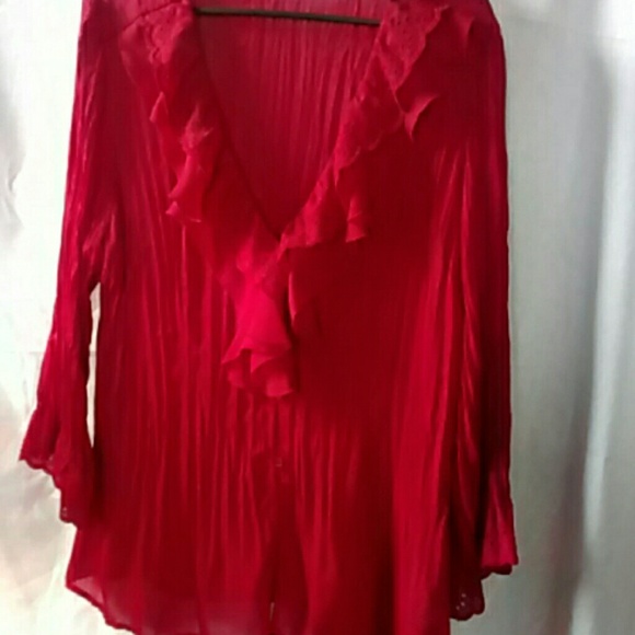NY Collection red blouse