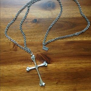 Low Luv x Erin Wasson Bone Cross Long Necklace