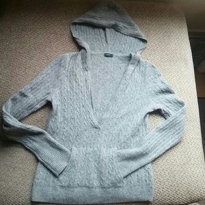 J. Crew Hooded Cable Knit Sweater