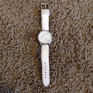 Michael Kors white leather band women's watch.