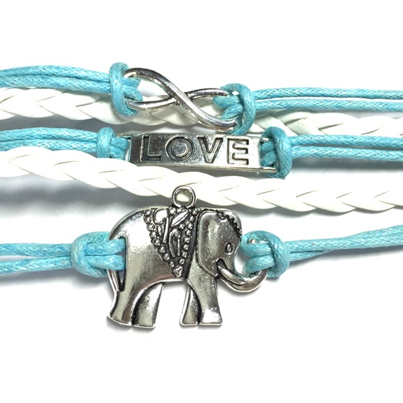 Jewelry - Blue and white Infiniti love elephant bracelet