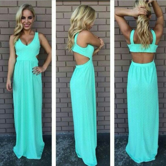 Mint green maxi dress