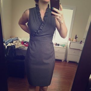 Dark grey pinstriped dress