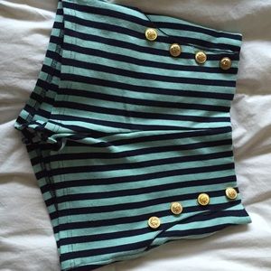 Aqua and navy shorts