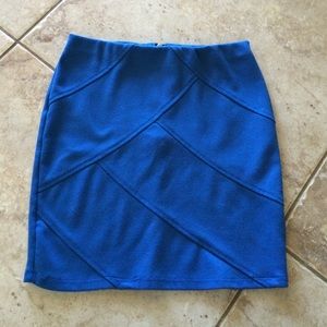 Bright blue pencil skirt