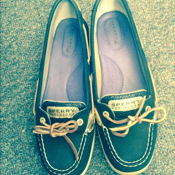 Black and Gold Sperry Top-Siders