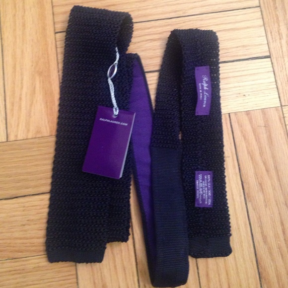 Ralph Lauren Purple Label Navy Crochet Necktie