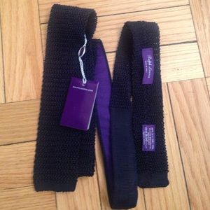 Ralph Lauren Purple Label Navy Crochet Necktie