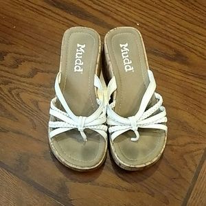 White wedge sandals