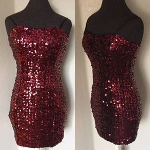 Red Sequins Dress