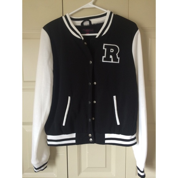 Wet Seal Jackets & Blazers - Black and White Varsity Jacket