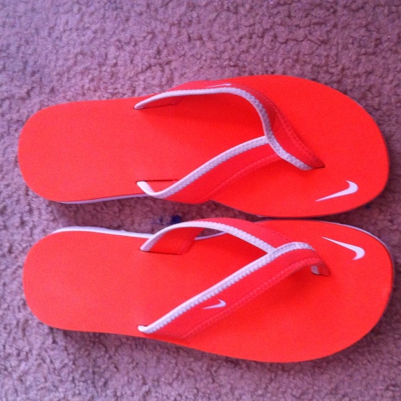 orange nike sandal