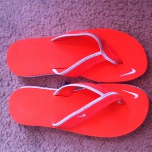 orange nike sandal
