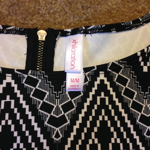 Navy/black/white printed dress - Picture 2 of 3