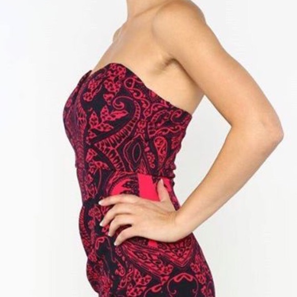 🆕 Strapless Print Mini Dress - Picture 3 of 4