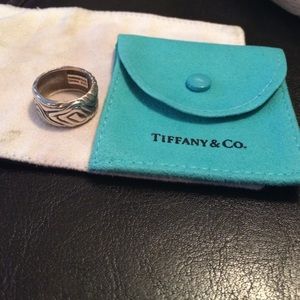 Tiffany & Co: Sterling Silver Wood Pattern Ring
