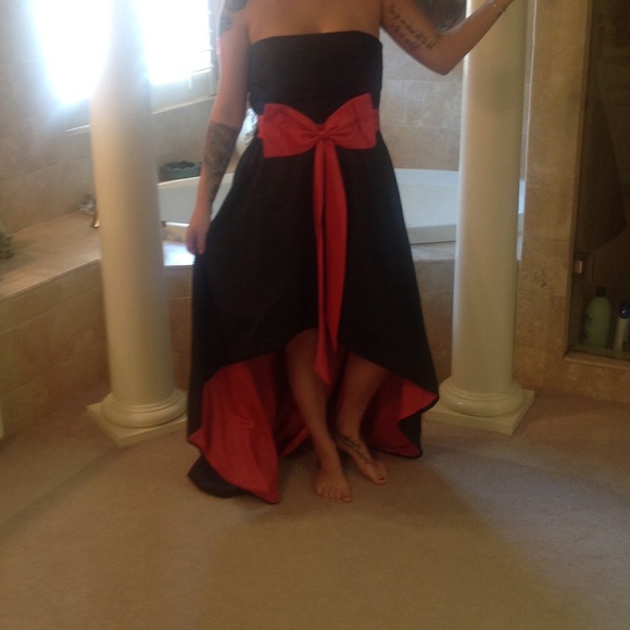 Hi/low black and pink prom dress, worn once