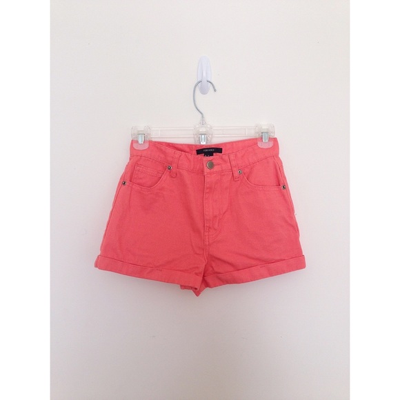 ❌SOLD❌Coral Denim High Waisted Shorts
