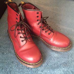Burgundy Doc Martens .