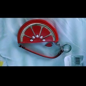 Coach orange slice coin purse