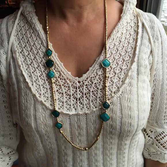 NWT Lucky Brand turquoise semi-precious necklace - Picture 1 of 4
